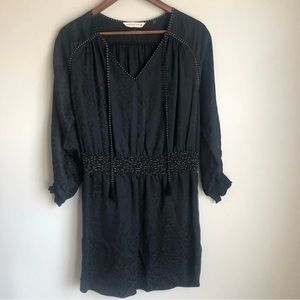 Rebecca Taylor Jacquard Leopard Black Silk Dress